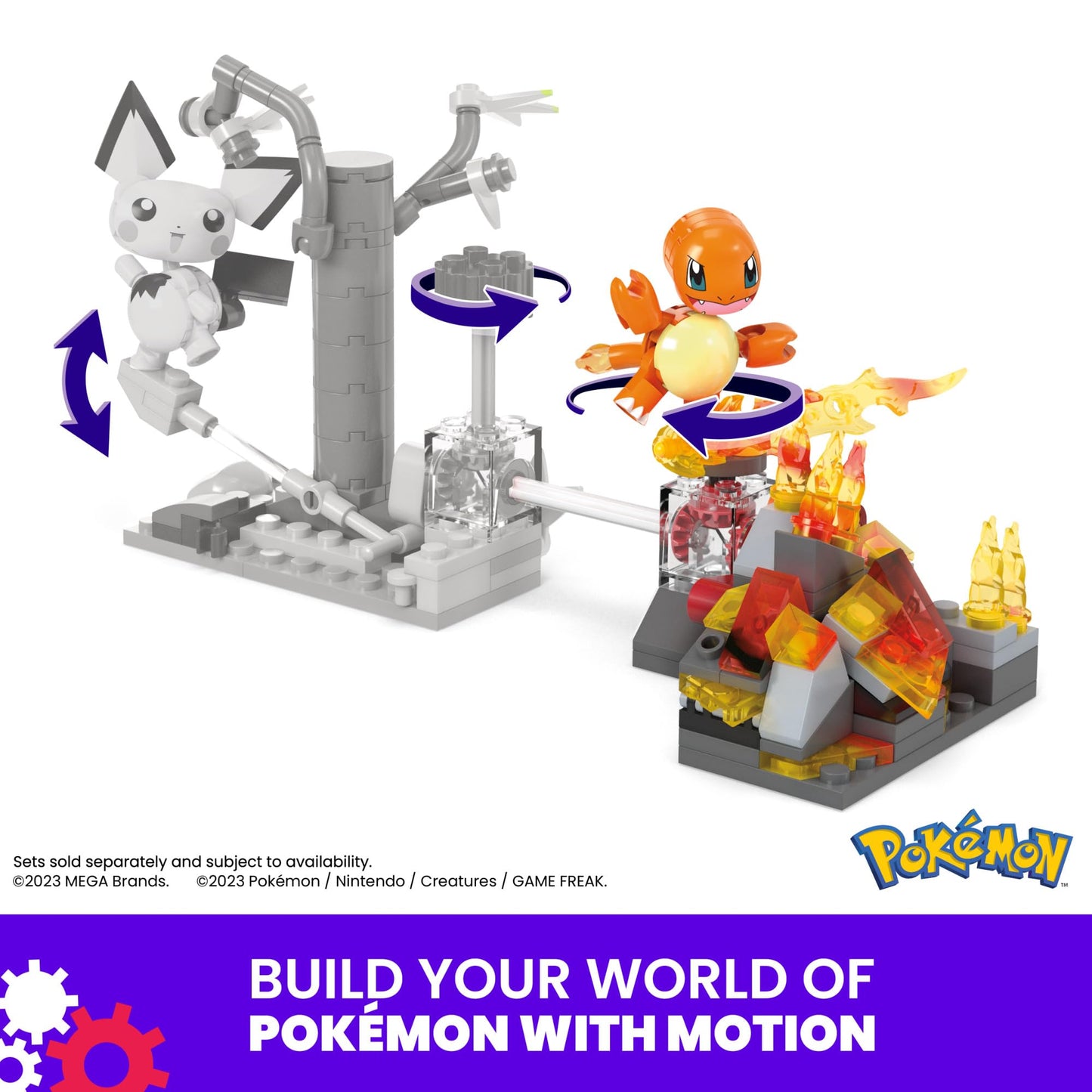 MEGA Pokémon Building Toys Set Charmander’s Fire-Type Spin with 81 Pieces, 1 Poseable Character and Motion, for Kids