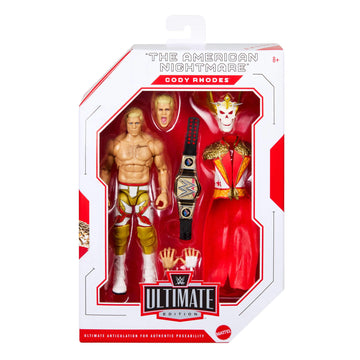 Mattel WWE Ultimate Edition Action Figure & Accessories Set, Cody Rhodes 6-inch Collectible with Swappable Heads & Hands, 30 Articulation Points