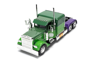Jada Hollywood Rides 1:24 Scale Die-Cast 1992 Peterbilt 379 Big Rig Box Hulk Edition - Opening Doors, Rubber Tires, Detailed Interior - Marvel