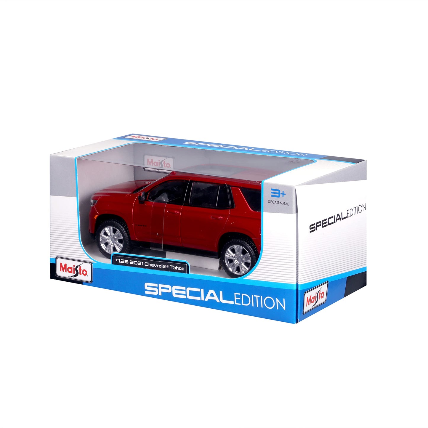 Maisto M31533 Chevy Tahoe 1/24 Red Plastic Miniature Vehicle for Children from 3 Years Old Ideal for Stimulating the Imagination and Creativity