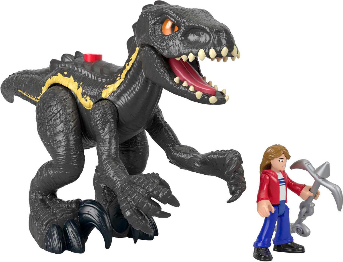 Fisher-Price Imaginext Jurassic World Indoraptor & Maisie, scratching dinosaur and character figure set for preschool kids ages 3 years and older