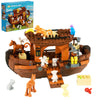 Noah's Ark Boat Building Blocks, Jesus Bible Religious Story Ship Toys with Animals & Plants Compatible with Lego, Baptism Gifts Easter Gifts