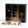 1:18 Scale Large Wall Bookshelf for Dollhouse - 3D Printed Bookcase Model for Miniature Books Collection (Black)