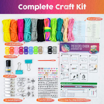 Glittery Garden Paracord Bracelet Making Kit with Charms. Art & Craft Gift