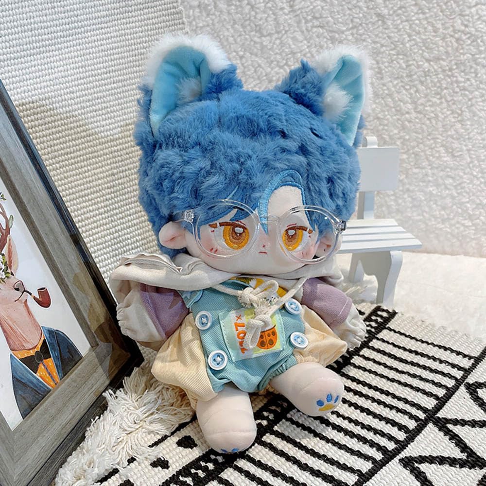 niannyyhouse 20cm Plush Doll Rabbit Ears Boy Tail 8in Humanoid Stuffed Body no Attribute Wearable Clothing Dress Up Gifts (4-with Skeleton)