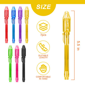 ZUNTENG Invisible Ink Pen,14Pcs Spy Pen,Invisible Disappearing Ink Pen with uv Light Fun Activity Entertainment for Secret Message and Kids Goodies