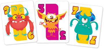 Outset Media Crazy 8's Card Game - The Classic Game of Monstrous Mayhem - Contains 36 Over-Sized Cards for 2 to 4 Players Ages 4 and up