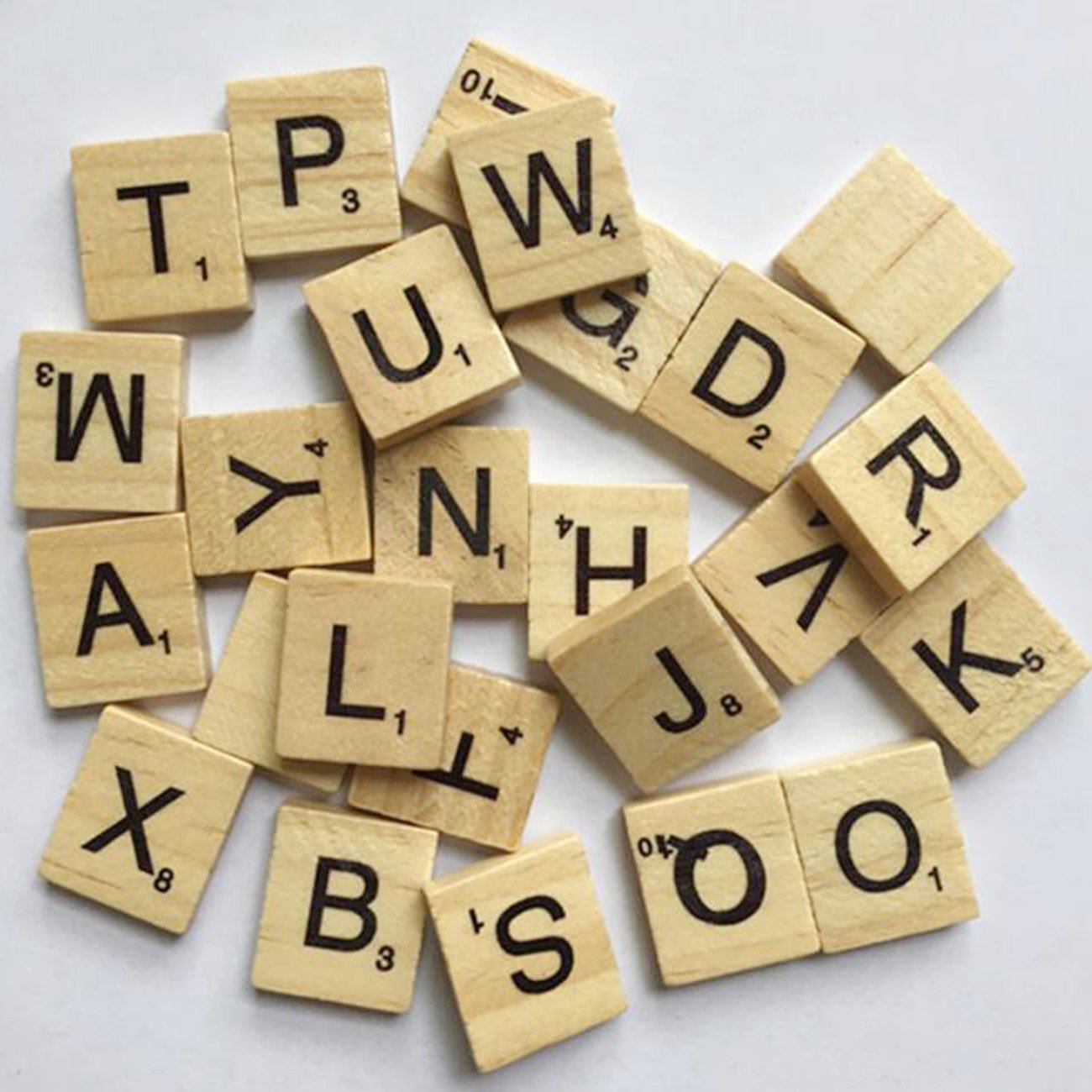 Sunnyglade 1000PCS Wood Letter Tiles/Wooden Scrabble Tiles A-Z Capital Letters for Crafts, Pendants, Spelling (1000PCS)