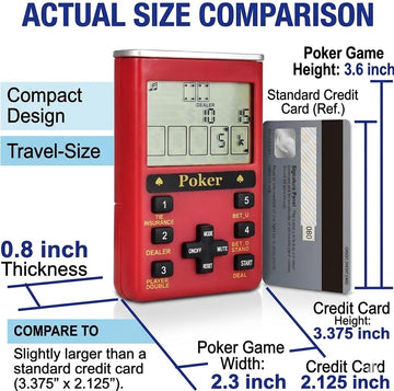 Lyght Electronic Handheld 7 in 1 Poker Game, Blackjack, Deuces, Baccarat, Slot, Lottery, Lucky 7 Dice, Casino Game…
