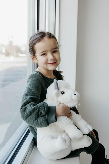The Petting Zoo Bison Stuffed Animal Plushie, Gifts for Kids, Wild Onez Wildlife Animals, White Bison Plush Toy, 12 inches