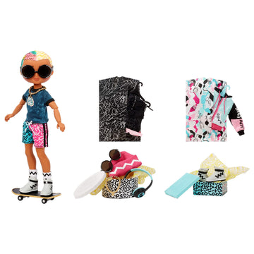 L.O.L. Surprise! OMG Guys Fashion Doll Cool Lev with 20 Surprises, Poseable, Including Skateboard, Outfit & Accessories Playset - Gift for Kids &
