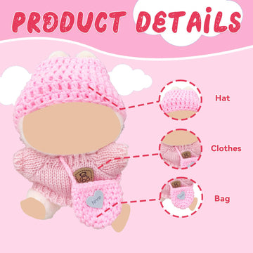 Dolls Clothes and Accessories Suitable for 5.91-6.7inch (15-17cm) Dolls,Dress up Your Doll with Cute and Fashionable Outfits (Pink)