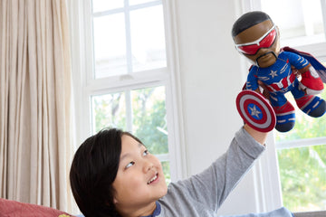 Mattel Marvel Captain America: Brave New World Plush Toy with Sound, Figure with Soft Body Wearing Outfit with Sounds & Phrases Inspired by The Movie