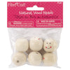 Fibre Craft - 6-Piece 25mm Natural Wood Smiling Heads - Arts and Crafts - No Glue or Scissors Required - For Ages 4 and Up