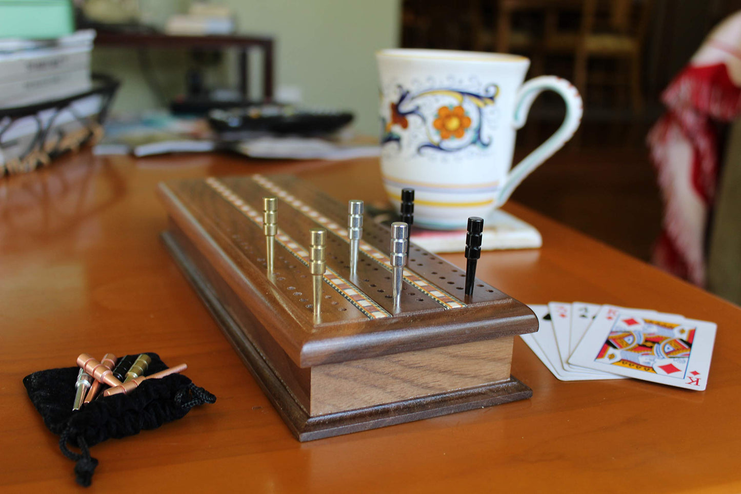 WE Games King-Sized Ultimate Cribbage Pegs - Set of 9 (3 Brass, 3 Silver, 3 Black)
