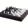 Luxury Glass Chess Set for Adults - 2 Extra Queens, Premium Leather Storage Case with 13.2” Chessboard Elegant Board Game Gift