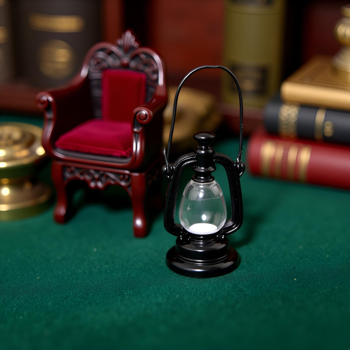 Black Dollhouse Decoration Accessories, 1:12 Dollhouse Miniature Scene Model Hurricane Lantern Play, Décor, Dollhouse Accessories (23 x 43 mm)