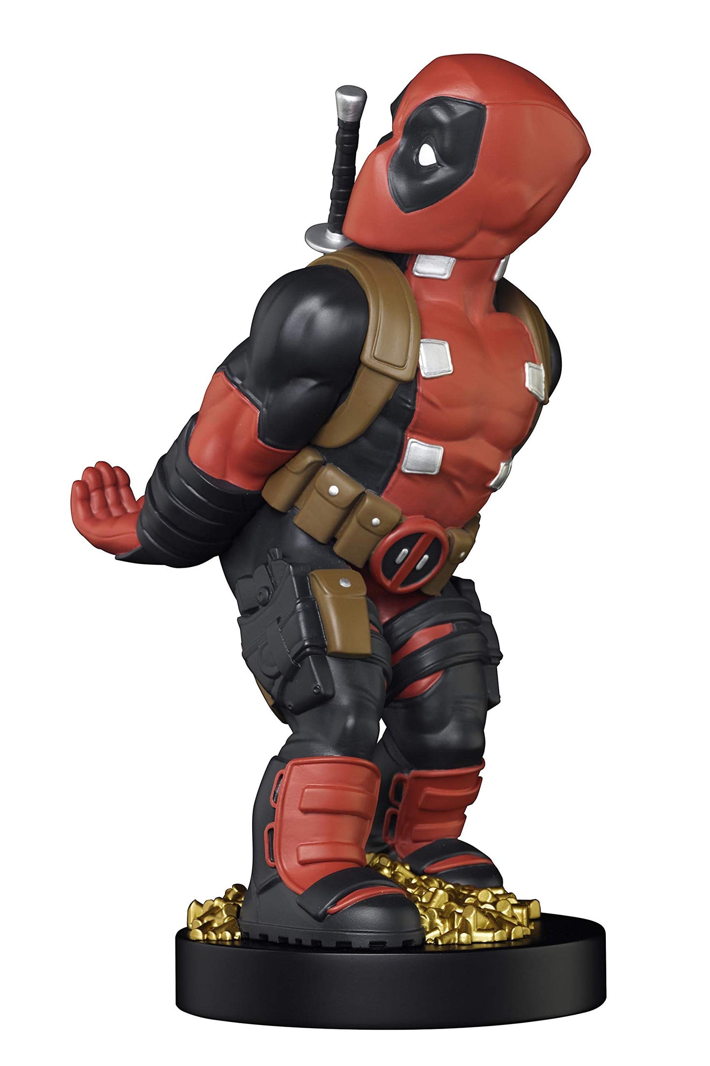 Exquisite Gaming: Marvel: Deadpool Rear View - Original Mobile Phone & Gaming Controller Holder, Device Stand, Cable Guys, Licensed Figure Red