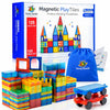 SUNNY AUNTIE Magnetic Tiles 125 PCS XL Set with Storage Bag - Magnetic Building Tiles for Kids Ages 3-8, STEM Magnet Construction Toy for Boys & Girls