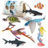 Volnau Sea Creature Toys Figures 7PCS Indian Ocean Shark Animal Figurines for Toddlers Kids Christmas Decoration Gift Plastic Fish Preschool Pack