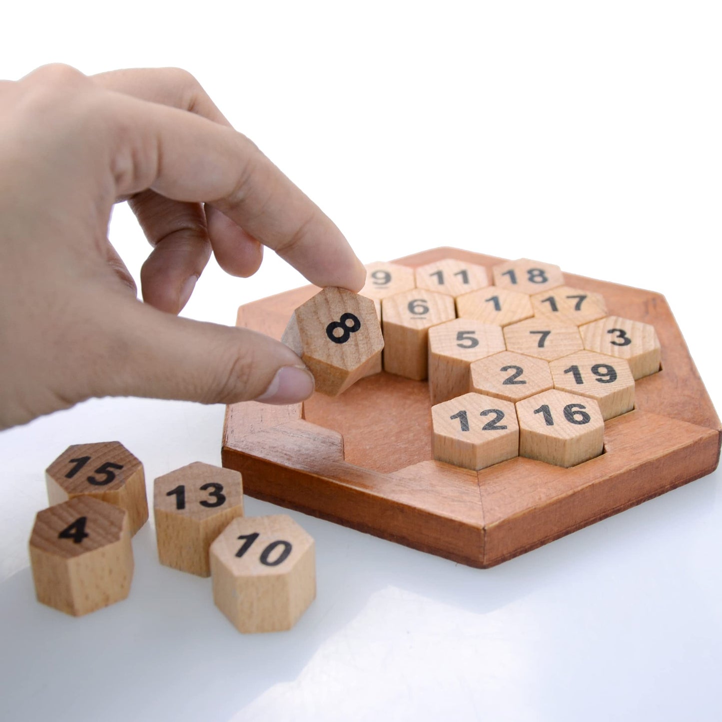 KINGOU Wooden Logic Puzzle Brain Teasers Intellectual Toy Number Puzzle