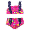 Sophia's 18" Doll 3 pc. Hot Pink Print with Navy Ruffle 2 pc. Swimsuit and Sunglasses