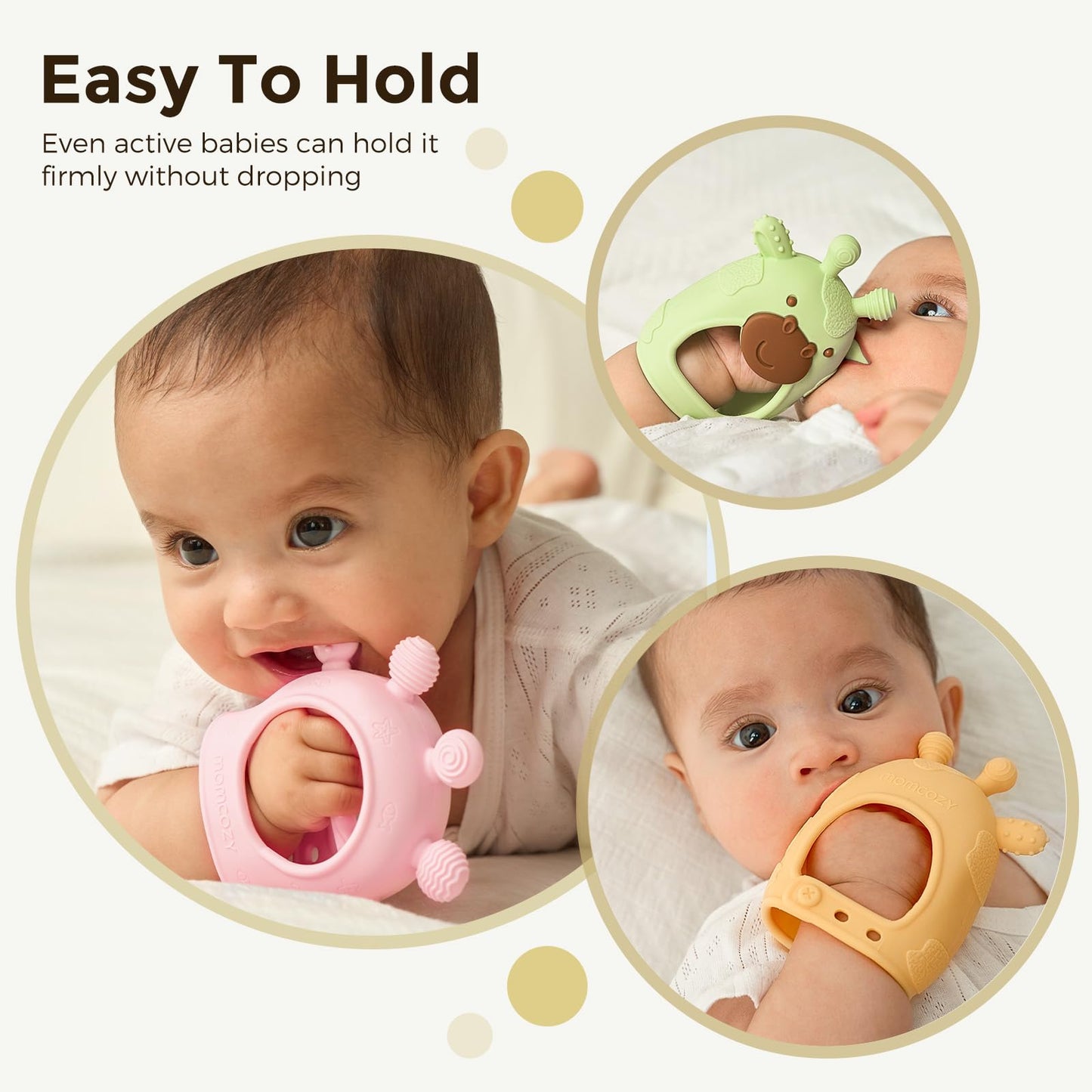 Momcozy Baby Teether Toys | Baby Teething Toys | Baby Teething Relief | Food Grade Silicone Teether Baby Toys | Baby Teether 0-6 Months | Teething Toy