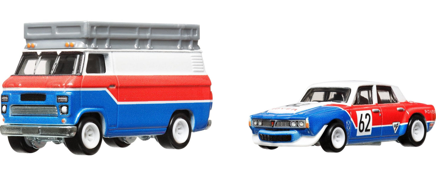 Hot Wheels '70 Rover P6 Group 2 Rally Hauler, Team Transport #55
