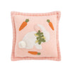Mud Pie Easter Bunny and Carrots Felted Mini Pillow
