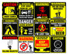 Creanoso Funny Warning Signs Stickers - 8 Bulk Sets (12 des. x 8pcs ea.) -Approx. A7-Sized 3.55x 3.94 in. Stocking Stuffers Premium Quality Gift Ideas