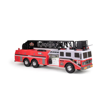 Mighty Fleet Titans 29" Jumbo Toy Fire Truck - Realistic Flashing Lights, Siren Sounds & Extendable Rotating Ladder - Durable, Interactive Vehicle Toy