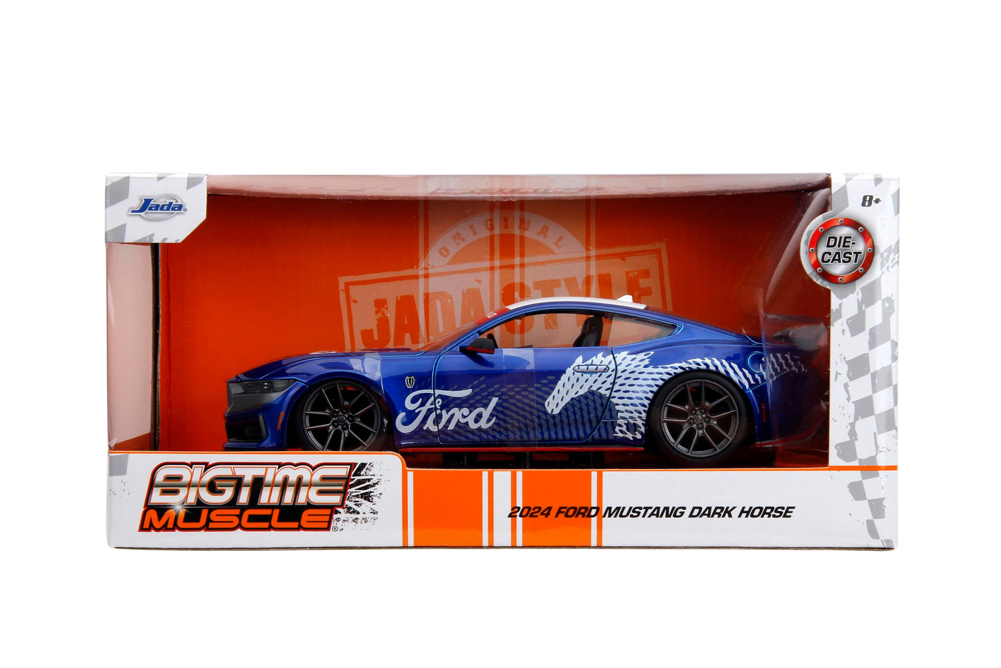 Jada Toys Bigtime Muscle 1:24 2024 Ford Mustang GT Dark Horse Die-Cast Car, Toys for Kids and Adults