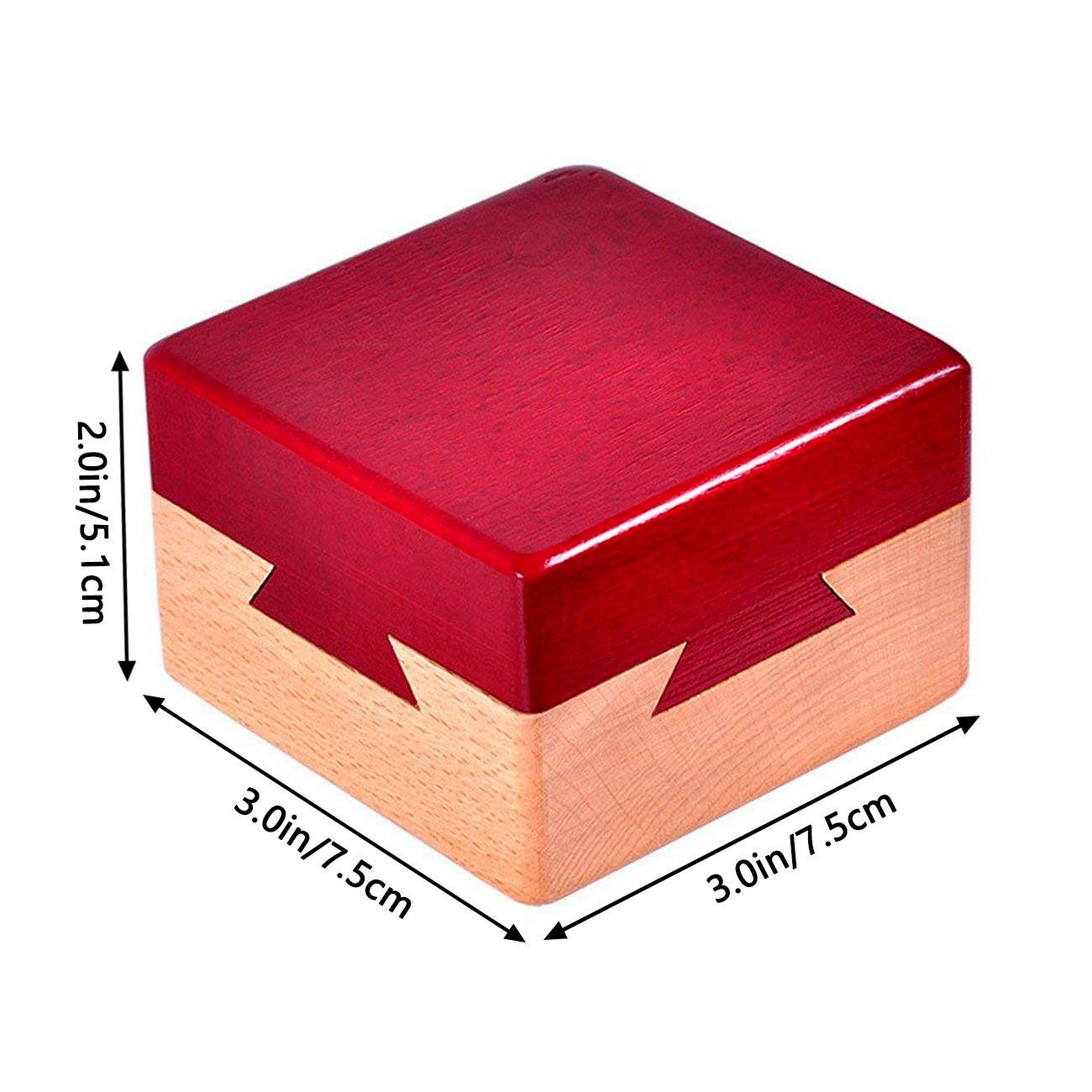 DC-BEAUTIFUL Impossible Dovetail Box Mini 3D Brain Teaser Wooden Magic Drawers Gift Jewelery Box Puzzle Toy for Adults