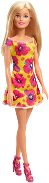 Barbie Doll, Blonde, Wearing Yellow and Pink Floral Dress