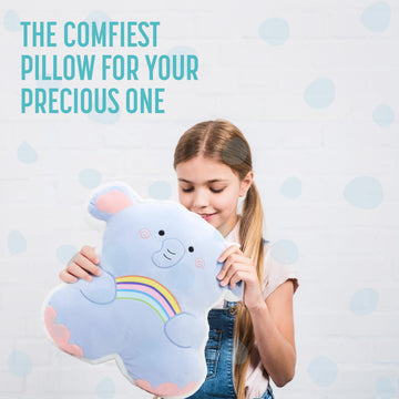 PixieCrush Wonder Products Stuffed Animal - Stuffed Elephant Pillow - Cuddle Plush - Blue Elephant Plush Animal - Soft Removable Washable Toy Plushy