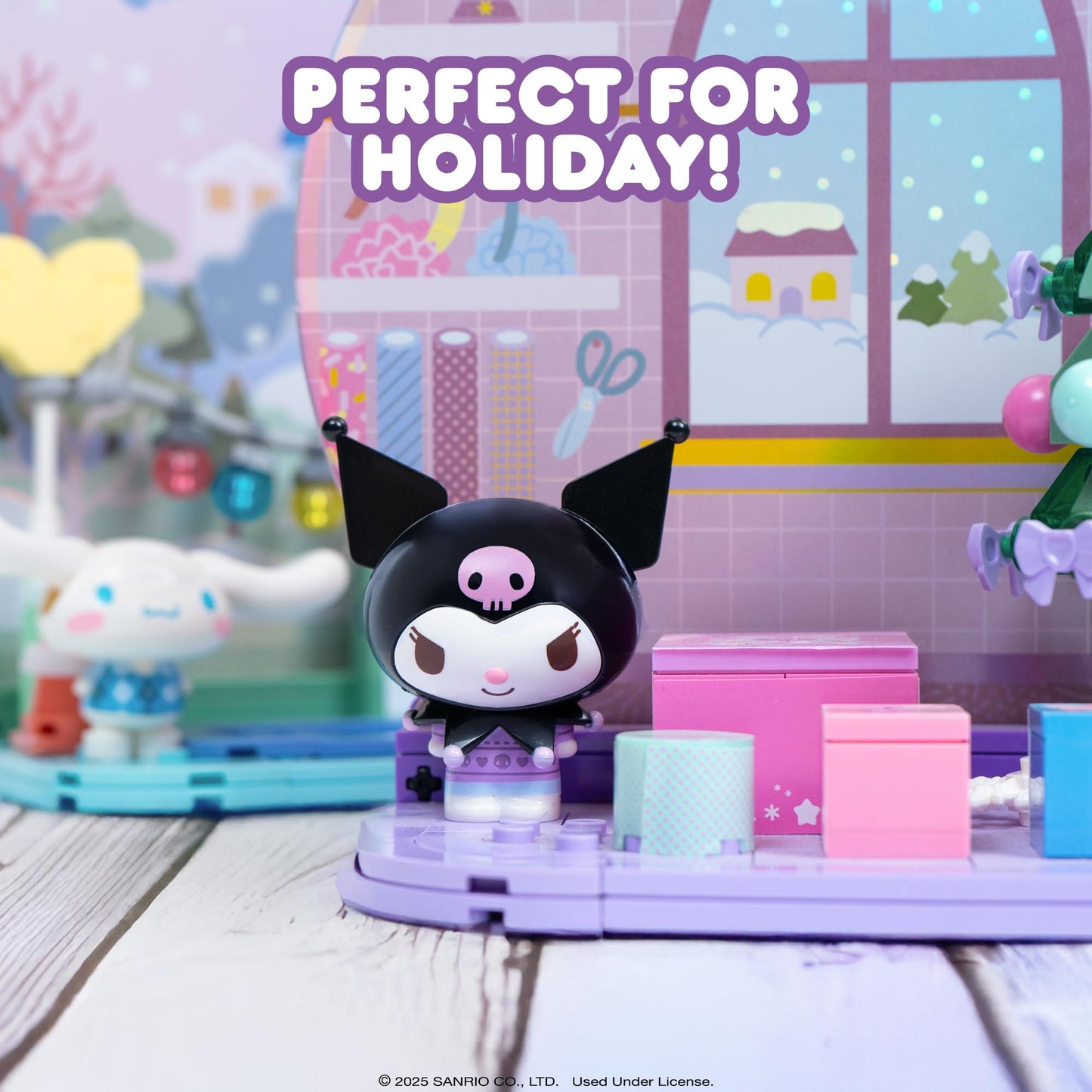 Hamee Sanrio Hello Kitty and Friends Holiday Collection Cute Building Blocks Figure Set - [Birthday Gift, Party Favor, Gift Basket Filler, Stress