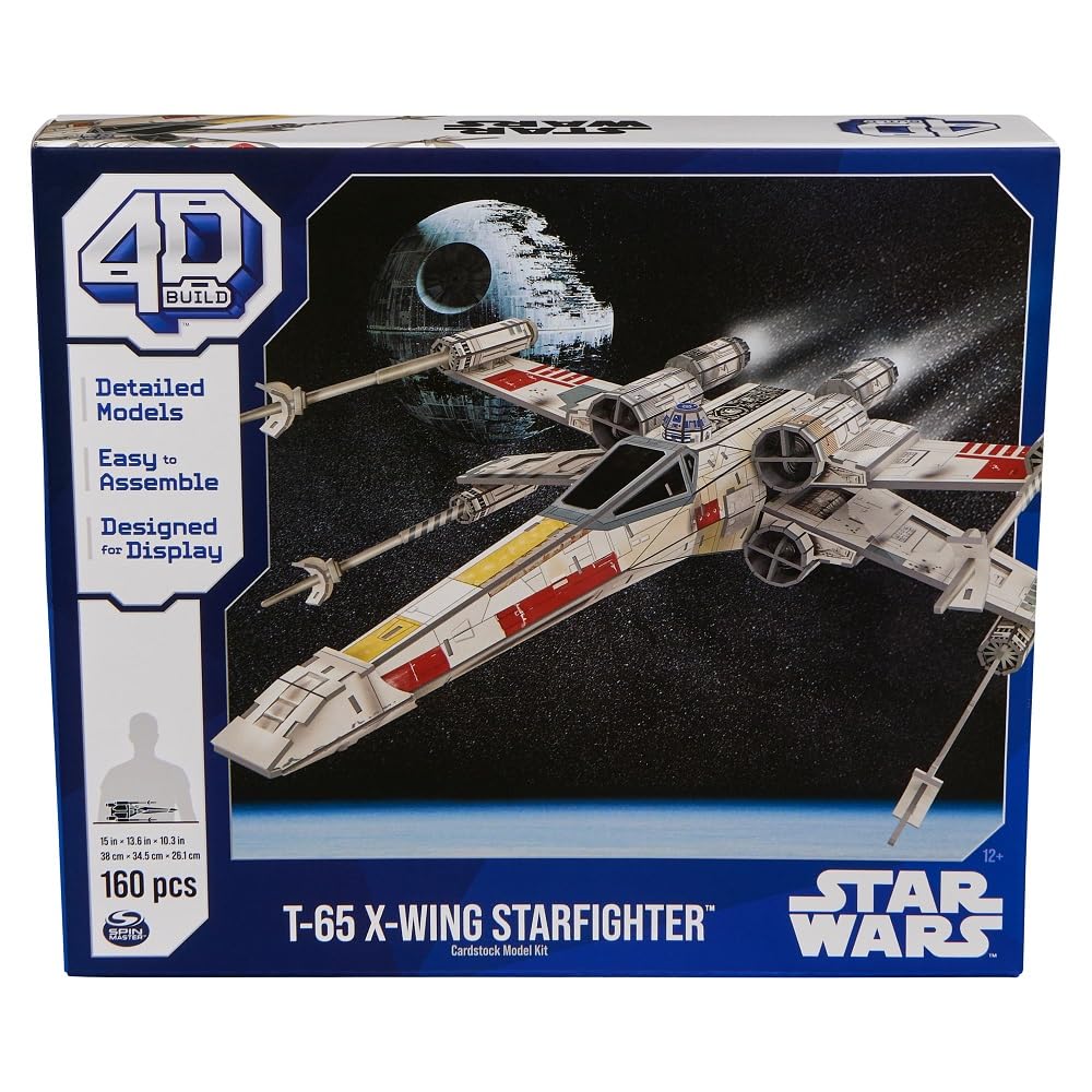 4D Build - Star Wars 3D Puzzle - 160 Piece Star Wars Model - Saga Inspired X-Wing - Adult Puzzle - Collectible Construction Game - Adult Toy - Child
