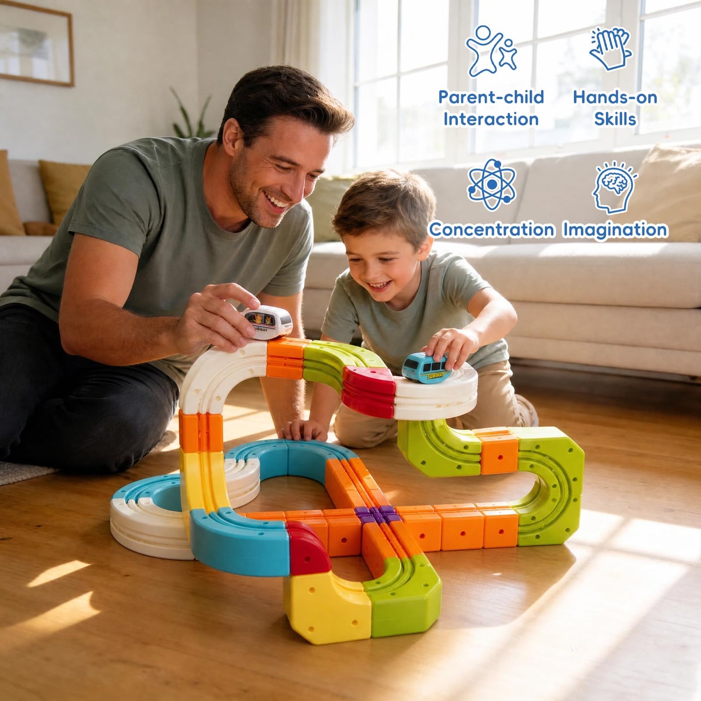 PlayGazz Kids Electric Train Set, 145PCS 3D Anti-Gravity Track Toy, STEM Educational Toy for Ages 3-8, Fun Birthday Gift for Boys and Girls 3 and Up