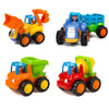 Yiosion Friction Powered Cars Push and Go Trucks Construction Vehicles Toys Set of Tractor Bulldozer Dump Truck Cement Mixer for Baby Toddlers Infants