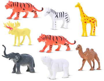 Mini Animals Jungle Party Pack - Plastic Wild Mini Educational Animal Kids Small Toys - Fun Gift Figures Party Favor Supplies - 100 Piece Bulk Set