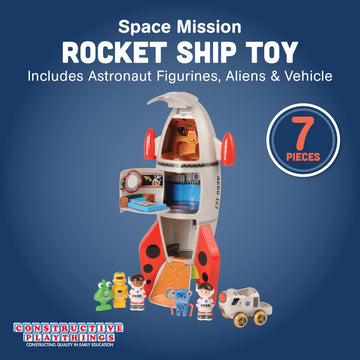 CP Toys Space Mission Rocket Ship Toy, Includes Astronaut Figurines, Aliens and Vehicle, Space Gifts, STEM Toddler Toys for Kids 3 Years and Older