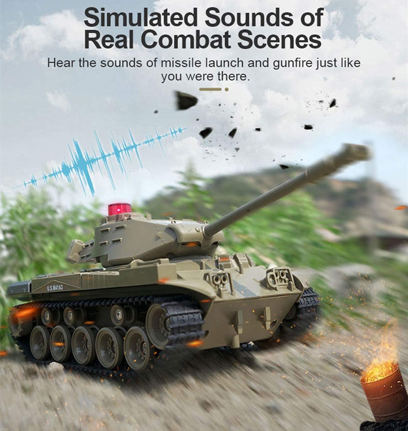 RC Tank Toy Army Military Vehicles Remote Control Battle Tank Toys for Kids