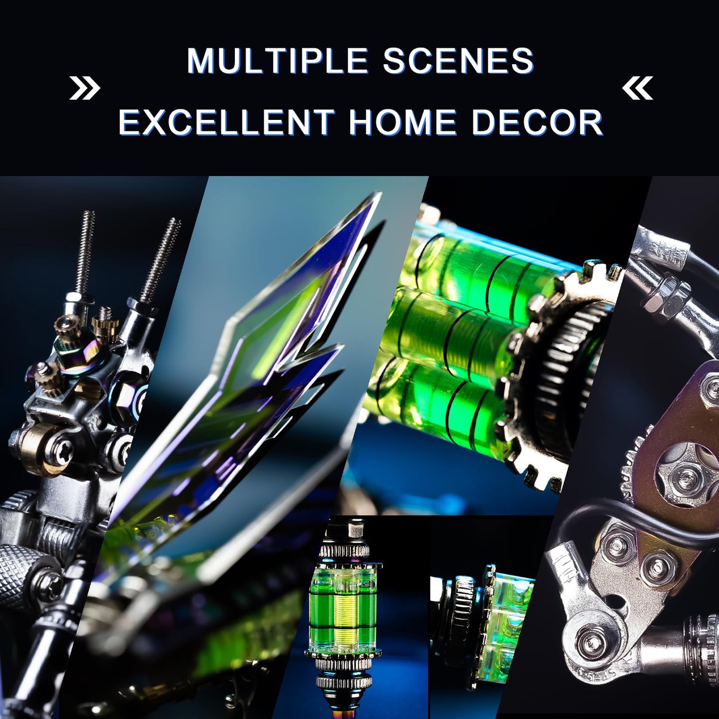 Arcynix Mostarle Cyberpunk Emerald Mantis 3D Metal Puzzle for Adults and Teens, 352-Piece DIY Sci-Fi Model Kit with Adjustable Forearms, Challenging