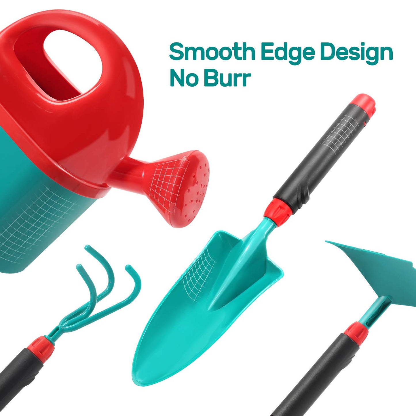 CUTE STONE Kids Gardening Tool Set, Garden Toys with Wheelbarrow, Watering Can, Gardening Gloves, Hand Rake, Shovel, Trowel, Double Hoe, Apron