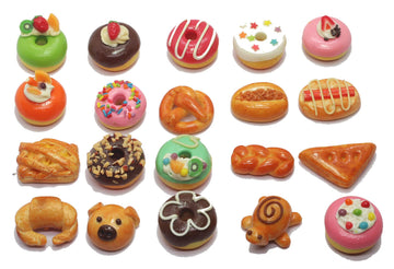 20 Assorted Bakery and Bread Dollhouse Miniature,Dollhouse Accessories for Collectibles Scale 1:6
