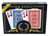 DA VINCI Ruote Italian 100% Plastic Playing Cards 2-Deck Set Bridge Size Large Index