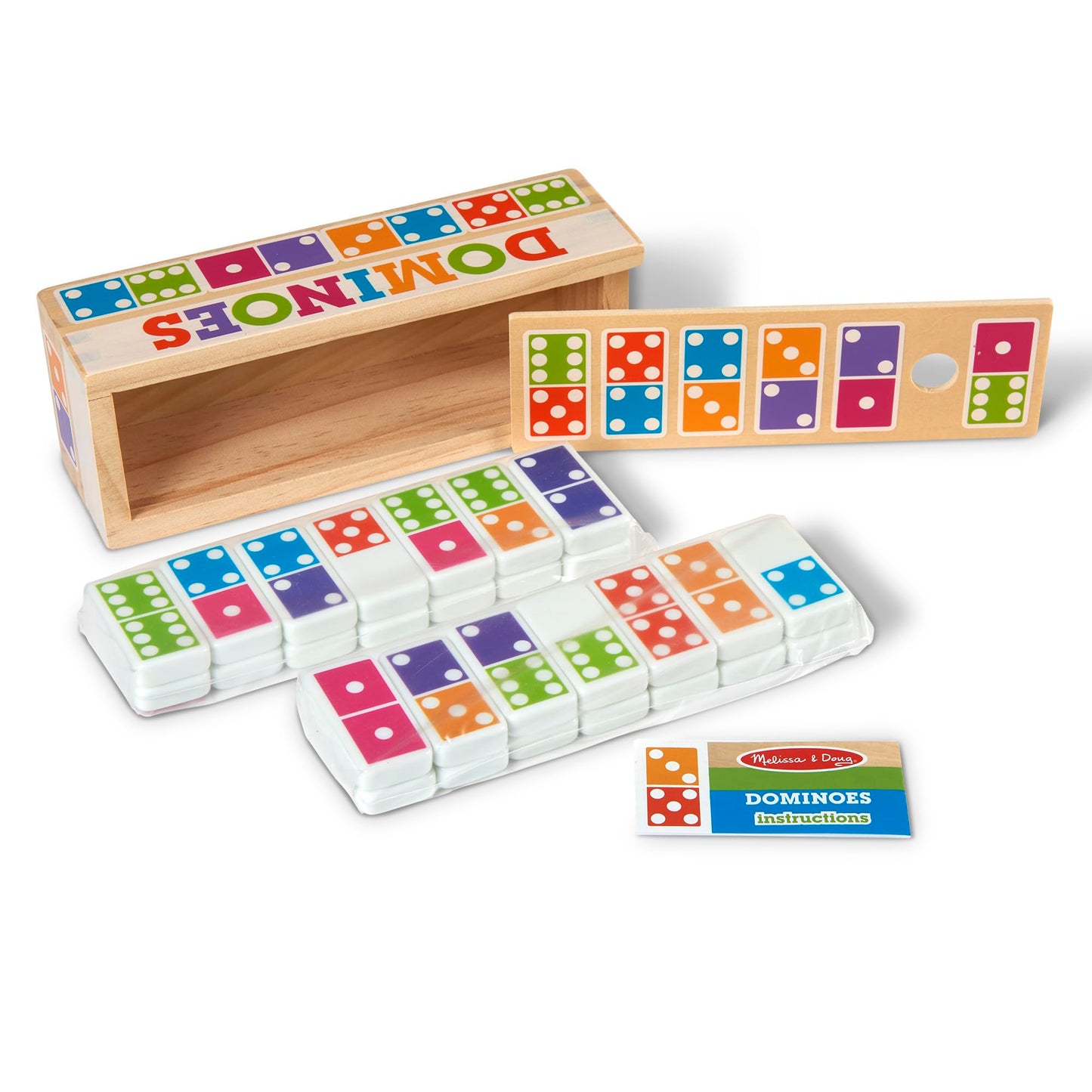 Melissa & Doug Dominoes Tabletop Game with Wooden Storage Box