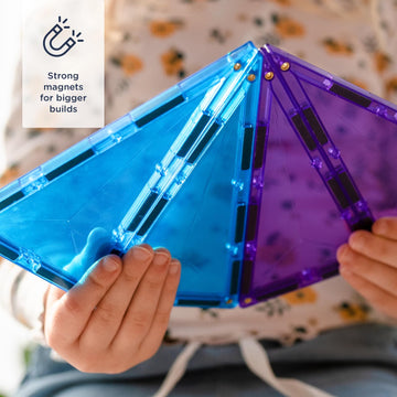 CONNETIX Magnetic Tiles Rainbow Geometry Pack, 30 Pieces