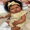 scnbom 24inch Reborn Baby Dolls Black Girls Silicone Realistic Toddler Lifelike Babies That Look Real boy Eyes Open