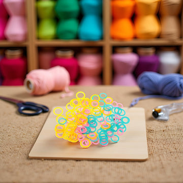 WLngtv 120 Pcs Mixed 2 Size Multi-Colored Stitch Marker Rings for Knitting, Sewing, Crocheting, etc. Unisex - Modern Rainbow Style - Plastic - Not